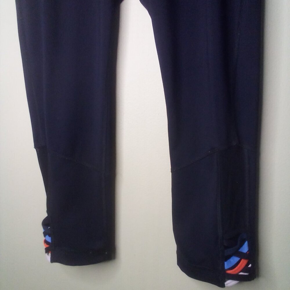 Fila Capri Leggings Women M Sport Active Leg Cut-Out Zip Pocket Black - Picture 6 of 13